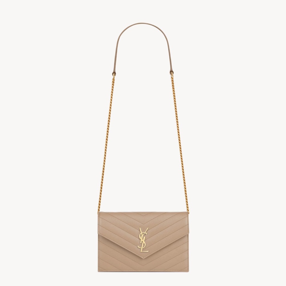 Saint Laurent Tan Gold Crossbody Bag